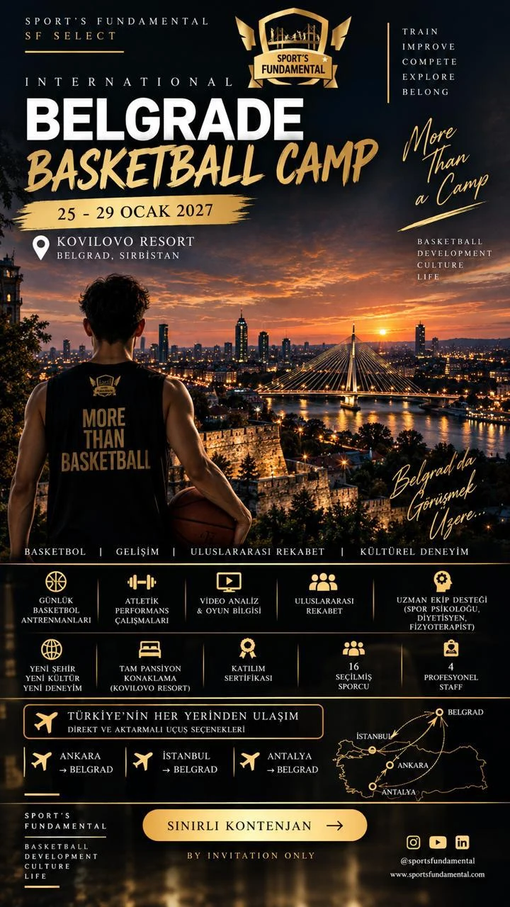 SF SELECT Belgrade basketbol kampı afişi, 25–29 Ocak 2027, Kovilovo Resort